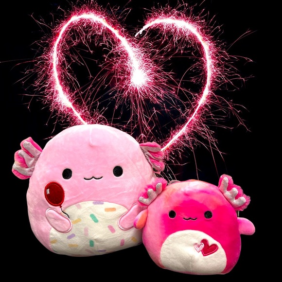 ARCHIE 8” & ALEKA 5” AXOLOTL SQUISHMALLOW  FRIENDS HTF RARE - Picture 1 of 6